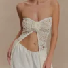 A-lijn strapless gehaakte top – ivoor A-lijn strapless gehaakte top – ivoor