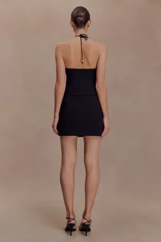 Abeda katoenen top met metalen details – Zwart