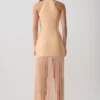 Abigail maxi-jurk met V-hals en franjes – Oranje Abigail maxi-jurk met V-hals en franjes – Oranje