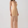 Abigail maxi-jurk met V-hals en franjes – Oranje Abigail maxi-jurk met V-hals en franjes – Oranje