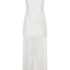 Abigail maxi-jurk met V-hals en franjes – Wit Abigail maxi-jurk met V-hals en franjes – Wit