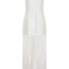 Abigail maxi-jurk met V-hals en franjes – Wit Abigail maxi-jurk met V-hals en franjes – Wit