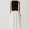 Acacia contrasterende mouwloze maxi-jurk – Zwart/Wit Acacia contrasterende mouwloze maxi-jurk – Zwart/Wit