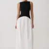 Acacia contrasterende mouwloze maxi-jurk – Zwart/Wit Acacia contrasterende mouwloze maxi-jurk – Zwart/Wit