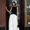 Acacia contrasterende mouwloze maxi-jurk – Zwart/Wit Acacia contrasterende mouwloze maxi-jurk – Zwart/Wit