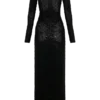 Acadia Diamante maxi-jurk met lange mouwen – Zwart Acadia Diamante maxi-jurk met lange mouwen – Zwart