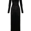 Acadia Diamante maxi-jurk met lange mouwen – Zwart Acadia Diamante maxi-jurk met lange mouwen – Zwart