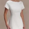 Adeline satijnen top met korte mouwen – Wit Adeline satijnen top met korte mouwen – Wit