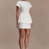 Adeline satijnen top met korte mouwen – Wit Adeline satijnen top met korte mouwen – Wit