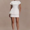 Adeline satijnen top met korte mouwen – Wit Adeline satijnen top met korte mouwen – Wit