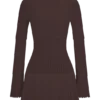Adena Pointelle gebreide mini-jurk – Chocolade Adena Pointelle gebreide mini-jurk – Chocolade