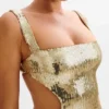 Adoria maxi-jurk met pailletten en uitsnijdingen – Goud Adoria maxi-jurk met pailletten en uitsnijdingen – Goud