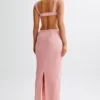Adoria maxi-jurk met pailletten en uitsnijdingen – lichtroze Adoria maxi-jurk met pailletten en uitsnijdingen – lichtroze