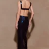 Adoria maxi-jurk met pailletten en uitsnijdingen – marineblauw Adoria maxi-jurk met pailletten en uitsnijdingen – marineblauw