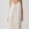 Adriana satijnen maxi-jurk met plooien – Buttercream Adriana satijnen maxi-jurk met plooien – Buttercream
