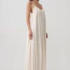Adriana satijnen maxi-jurk met plooien – Buttercream Adriana satijnen maxi-jurk met plooien – Buttercream