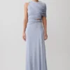 Adrienne Lurex-top met één schouder – Pastelblauw Adrienne Lurex-top met één schouder – Pastelblauw