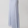 Adrienne Lurex Maxi-rok met knoop – Pastelblauw