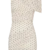 Adrienne mini-jurk met mesh en één schouder – stippen Adrienne mini-jurk met mesh en één schouder – stippen