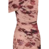 Adrienne mini-jurk met één schouder van mesh – Nude met vage bloemenprint Adrienne mini-jurk met één schouder van mesh – Nude met vage bloemenprint