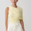 Adrienne slinky top met één schouder – Lemon Adrienne slinky top met één schouder – Lemon
