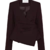 Agatha blazer met vierkante hals – Pruim met krijtstreep Agatha blazer met vierkante hals – Pruim met krijtstreep