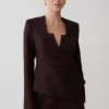Agatha blazer met vierkante hals – Pruim met krijtstreep Agatha blazer met vierkante hals – Pruim met krijtstreep