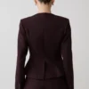 Agatha blazer met vierkante hals – Pruim met krijtstreep Agatha blazer met vierkante hals – Pruim met krijtstreep