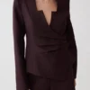 Agatha blazer met vierkante hals – Pruim met krijtstreep Agatha blazer met vierkante hals – Pruim met krijtstreep