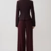 Agatha blazer met vierkante hals – Pruim met krijtstreep Agatha blazer met vierkante hals – Pruim met krijtstreep