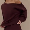 Aiden slouchy trui met ronde hals – Chocolade Aiden slouchy trui met ronde hals – Chocolade