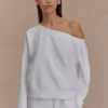 Aiden slouchy trui met ronde hals – ivoor Aiden slouchy trui met ronde hals – ivoor