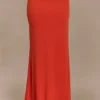 Ainsley asymmetrische maxi-rok met bloemendetails – gebrand oranje Ainsley asymmetrische maxi-rok met bloemendetails – gebrand oranje
