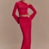 Ainsley asymmetrische maxi-rok met bloemvormige details – fuchsia Ainsley asymmetrische maxi-rok met bloemvormige details – fuchsia