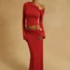 Ainsley asymmetrische maxi-rok met bloemvormige details – fuchsia Ainsley asymmetrische maxi-rok met bloemvormige details – fuchsia