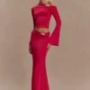 Ainsley asymmetrische maxi-rok met bloemvormige details – fuchsia Ainsley asymmetrische maxi-rok met bloemvormige details – fuchsia