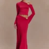 Ainsley asymmetrische maxi-rok met bloemvormige details – fuchsia Ainsley asymmetrische maxi-rok met bloemvormige details – fuchsia