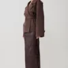 Alden kort trenchcoat – Chocoladebruin Alden kort trenchcoat – Chocoladebruin