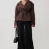 Alden kort trenchcoat – Chocoladebruin Alden kort trenchcoat – Chocoladebruin