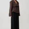 Alden kort trenchcoat – Chocoladebruin Alden kort trenchcoat – Chocoladebruin