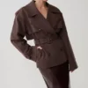 Alden kort trenchcoat – Chocoladebruin Alden kort trenchcoat – Chocoladebruin
