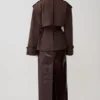Alden kort trenchcoat – Chocoladebruin Alden kort trenchcoat – Chocoladebruin