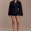 Alden kort trenchcoat – Zwart Alden kort trenchcoat – Zwart