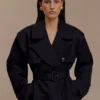 Alden kort trenchcoat – Zwart Alden kort trenchcoat – Zwart