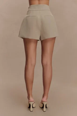 Alden Shorts met hoge taille – Pebble