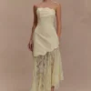 Aleena satijnen en kanten maxi-jurk – Lemon Aleena satijnen en kanten maxi-jurk – Lemon