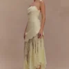 Aleena satijnen en kanten maxi-jurk – Lemon Aleena satijnen en kanten maxi-jurk – Lemon