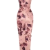 Alessandra Slinky maxi-jurk met ruches – Roze wazige bloemenprint Alessandra Slinky maxi-jurk met ruches – Roze wazige bloemenprint