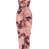 Alessandra Slinky maxi-jurk met ruches – Roze wazige bloemenprint Alessandra Slinky maxi-jurk met ruches – Roze wazige bloemenprint