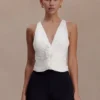 Alessandra Slinky Ruffle Top – Ivoor